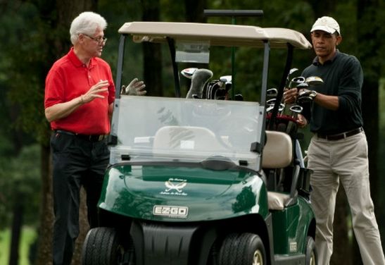 Ομπάμα και Κλίντον έπαιξαν μαζί Golf (Pics)