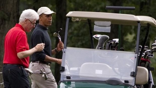 Ομπάμα και Κλίντον έπαιξαν μαζί Golf (Pics)