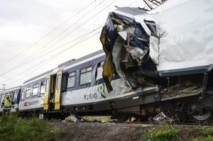 Train collision in Western Switzerland