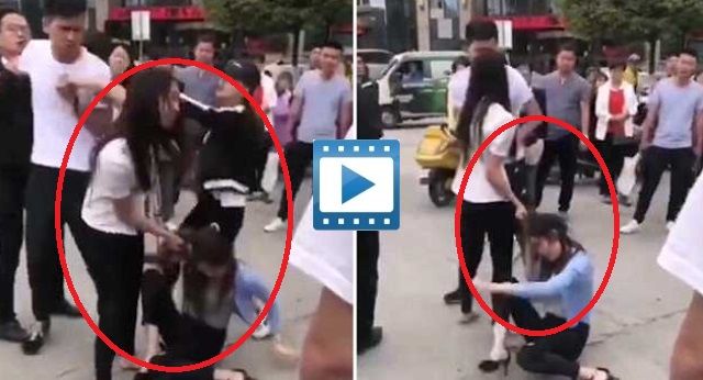 Scorned wife drags her husband's 'mistress'