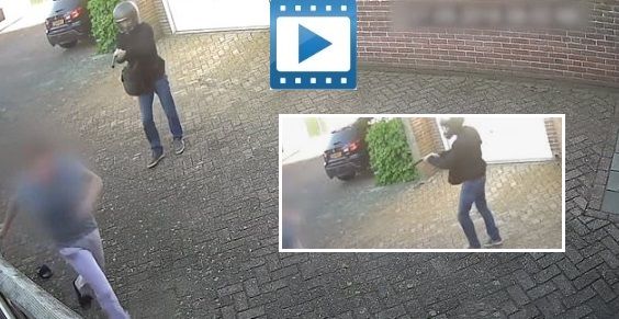 hitman shoots her with a silenced pistol