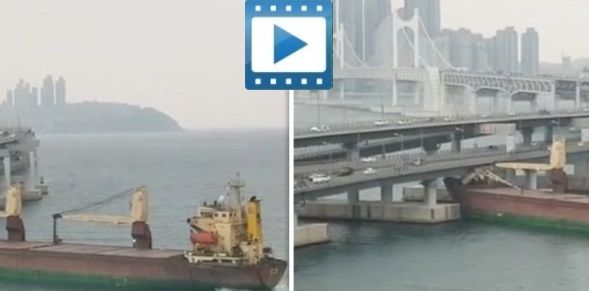 Russian cargo ship crashes