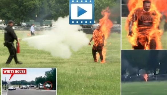 white house man on fire